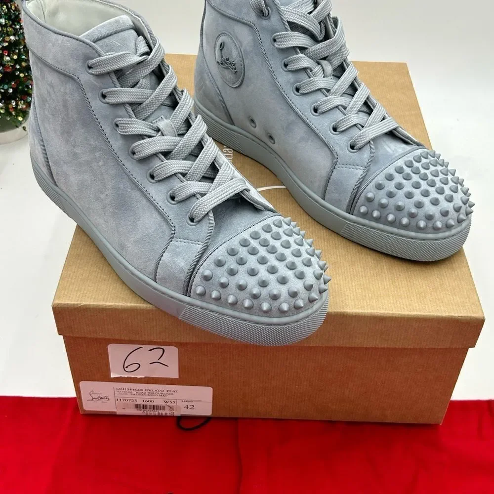 Men’s Christian Louboutin, Lou spikes Orlato flat sneakers size 42 made in Italy